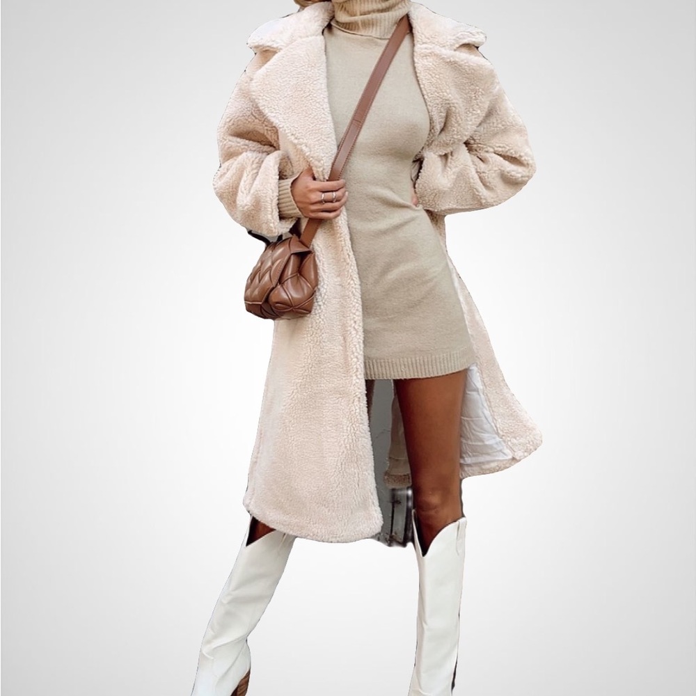 Princess Polly “Leah teddy coat beige”